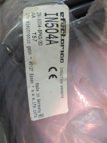 NIB Efector 100 IN504A Inductive Sensor IN3004BPKG/3D