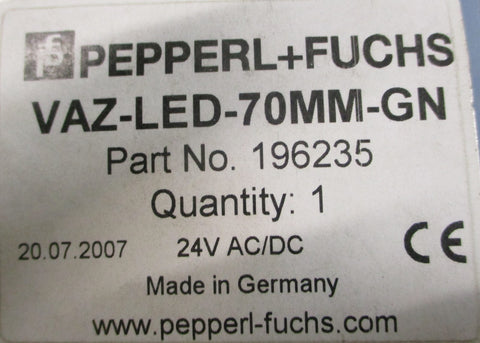 Pepperl + Fuchs VAZLED70MMGN Green Light Module 24VAC/DC 196235