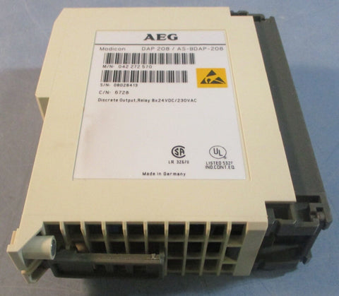 AEG Modicon DAP 208 / AS-BDAP-208 Output Relay 8x24VDC 230VAC 042-272-570