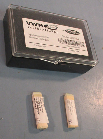 VWR 58016-254 Rectangular Spectrophotometer Cell Ultraviolet Box of 2