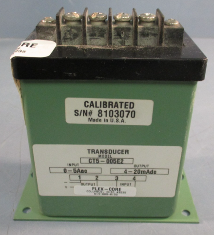 FLEX-CORE CT5-005E2 CURRENT TRANSDUCER 0-5aAC 4-20mAdc