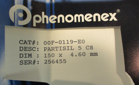 Phenomenex 00F0119E0 Partisil 5 C8 HPLC Column 150 x 4.60 mm