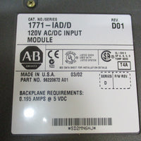 AllenBradley 1771IAD/D Rev. D01 Ser. D 120V AC/DC Input Module