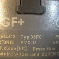 Georg Fischer GF Diastar 161.614.612 Diaphragm Valve 1/2" DN15, 6bar Typ 06FC