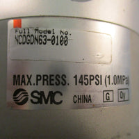 SMC NCDGDN630100 Round Body Cylinder 1" Stroke 45/8" Length