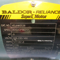 Baldor VEUHM3538 SuperE Motor .5HP 1735RPM 60Hz 3Ph 208230/460V