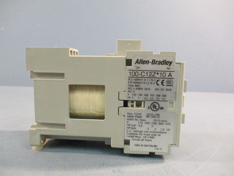 ALLEN BRADLEY 100-C12Z*10 SER A CONTACTOR 600VAC 25A
