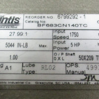 Dodge Quantis BF683CN140TC Gear Reducer 27.99:1 Ratio, 5 HP Max In, 5044 LbIn