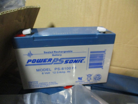 Lot of (11) Power Sonic Sealed Rechargeable Battery 6V 12Amp PS-6100 F1