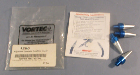 ITW Vortec 1200 Adjustable/Cleanable Durablast Nozzle (Lot of 4)