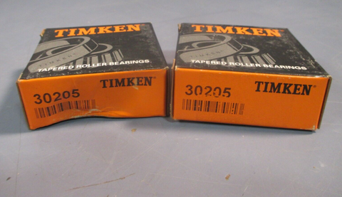 Lot of (2) TIMKEN Taper Roller Bearing 30205