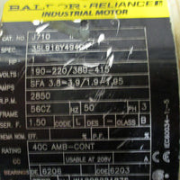 Gast Regenair R4P315A Regenerative Blower 127 CFM w/ Baldor 3 Ph, 1.5 HP Parts