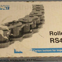 Tsubaki RS40 RIV Carbon Steel Roller Chain 10ft Long 1/2 in Pitch