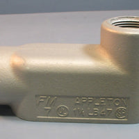 Appleton 11/4" LB47 Grayloy FM7 Conduit Body w/ Cover & Gasket Used