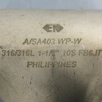 EN A/SA403 WPW Seamless Stainless Steel T Butt End 316/316L 11/2" Lot of 2