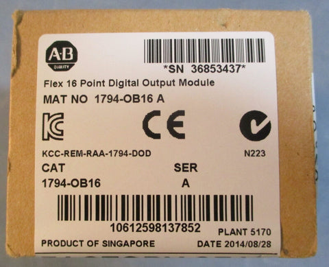 Allen Bradley 1794-OB16 Ser A Flex 16 Point Digital Output Module Factory Sealed