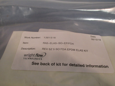 LOT OF Wright Flow Technologies Rev Sz 5 So FDA EPDM ELAS KIT RA5ELASSOEP/FDA