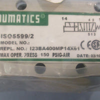 Numatics I23BA400MP14X61 Solenoid Valve ISO5599/2 150 PSIGAir 24 VDC 4 Watts