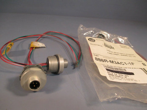 Allen Bradley 3 Pin AC Micro Male Receptacle Series B (Lot of 3) 888R-M3AC1-1F
