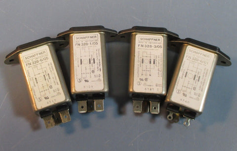 Lot of 4 Schaffner Various FN328-xx Power Entry Module PEM Plug EMI Filter NWOB