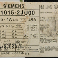 Siemens 3VE10152JU00 Motor Starter Protector G/8708A76