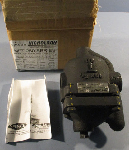 Nicholson NFT250 1/2" Float Trap NFT 250 Series 250 psi 450 Deg F Max Cast Iron