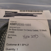 RubberFab 3in Screen TriClamp Gasket, 10 Mesh 316SS 40MPUS30010SS
