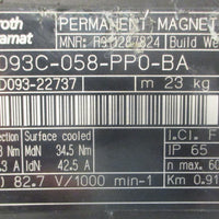 Rexroth Indramat R911287824 Permanent Magnet Motor MHD093C058PP0BA 32mm Shaft
