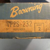 Browning VF2S-232 Two-Bolt Flange Ball Bearing Unit 2" Bore 8.5" Overall Length