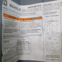 Square D 3007200767C Enclosure w/ 8536SBG2H20 Ser A Overload Relay 600VAC Max