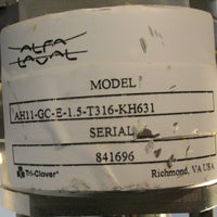 Alfa Laval AH11GCE1.5T316KH631 Shutter Valve w/ Actuator and Bracket