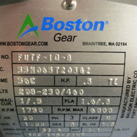 Boston Gear FUTF-ID-B Inverter Drive Motor 0.5HP 1750RPM 3PH 5/8" Shaft Dia NOS
