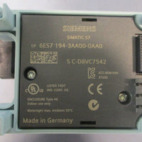 Siemens Simatic ET200 6ES7 1943AA000AA0 Teminal Block 6ES7 S7 Module Only