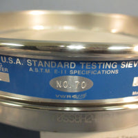 VWR 57334578 #70 U.S. Standard Testing Sieve 8" Dia 0.140mm Wire Dia Stainless