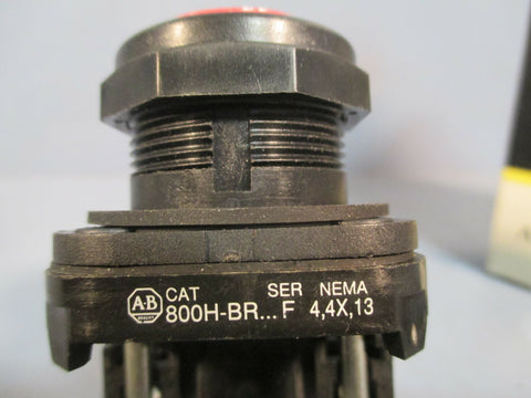 ALLEN BRADLEY RED PUSHBUTTON SWITCH SER. F 800HBR