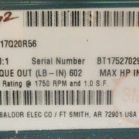 Dodge Tigear-2 17Q20R56 Gear Reducer 20:1 Ratio 1.03 Input HP 7/8" Shaft Dia
