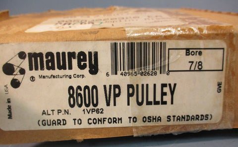 Maurey 8600 Variable Pitch Pulley 7/8" Bore Keyed 6" OD 1VP62