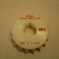 Regal Plastic Conveyor Sprocket R20-2 18T x 2.000 New
