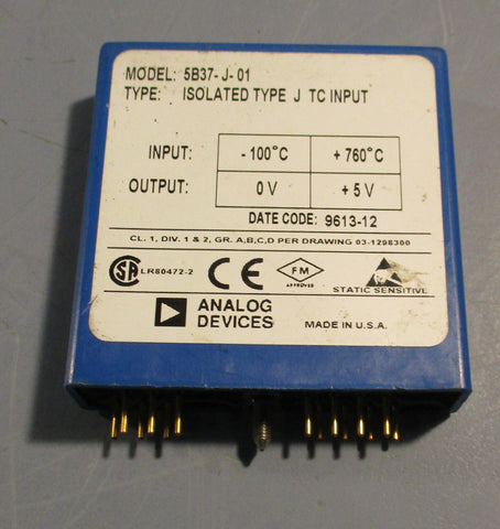 Analog Devices 5B37j01 Isolated Type J PLC Module Automation