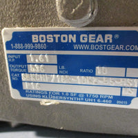 BOSTON GEAR WASHDOWN WORM SPEED REDUCER RATIO 10:1 SBKCHF718R10KZB5HS1P16