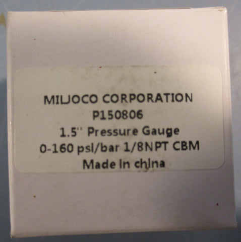 Miljoco P150806 Pressure Gauge 1.5" Length 0-160PSI 0-10bar 1/8" NPT Lot of 4