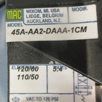 Mac Valves 45A-AA2-DAAA-1CM 4-Way Solenoid Valve 110/120V 5.4V Vac to 120PSI