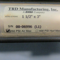 TRD Manufacturing Pneumatic Cylinder 3" Stroke 1-1/2" Bore 250 PSI Air Max