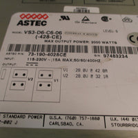 Astec Power Supply Module 115230v Max Output 2000 Watts VS3D6C606428CE