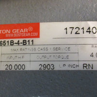 Boston Gear F651B-4-B11 Reducer 20 HP Input, 4:1 Ratio, 2903 In-Lb Torque
