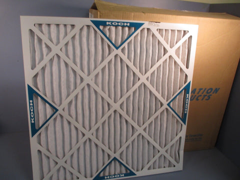 KOCH Pleated AC Furnace Air Filters (Qty 12) in Box 25x25x1 102-041-014