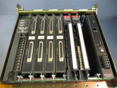 Allen Bradley 8Slot I/O Chassis w/Remote I/O ADapter & Modules Ser B 1771A2B/B