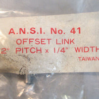 Lot of 30 Tsubaki & Other No. 41 #41 Offset Chain Link 1/2 x 1/4" NIB