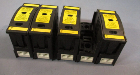 Lot of 4 Buss JTN60030 Fuse Holder w/ Bussman LPJ3SP Fuse