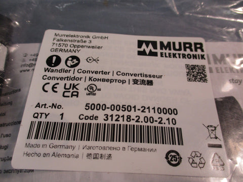 MURR ELEKTRONIK 5000005012110000 I/O Link Analog Converter